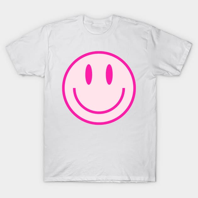 Smiley Face Pink T-Shirt by emilykroll